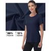 imageMAGCOMSEN Womens Short Sleeve Shirt UPF 80 Sun Protection TShirts Quick Dry Workout Gym Running TopsNavy Blue