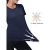 imageMAGCOMSEN Womens Short Sleeve Shirt UPF 80 Sun Protection TShirts Quick Dry Workout Gym Running TopsNavy Blue
