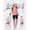imageMAGCOMSEN Womens Short Sleeve Shirt UPF 80 Sun Protection TShirts Quick Dry Workout Gym Running TopsPink
