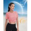 imageMAGCOMSEN Womens Short Sleeve Shirt UPF 80 Sun Protection TShirts Quick Dry Workout Gym Running TopsPink