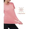 imageMAGCOMSEN Womens Short Sleeve Shirt UPF 80 Sun Protection TShirts Quick Dry Workout Gym Running TopsPink