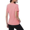 imageMAGCOMSEN Womens Short Sleeve Shirt UPF 80 Sun Protection TShirts Quick Dry Workout Gym Running TopsPink
