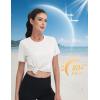 imageMAGCOMSEN Womens Short Sleeve Shirt UPF 80 Sun Protection TShirts Quick Dry Workout Gym Running TopsWhite