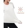 imageMAGCOMSEN Womens Short Sleeve Shirt UPF 80 Sun Protection TShirts Quick Dry Workout Gym Running TopsWhite