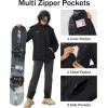 imageMAGCOMSEN Womens Ski Jacket Waterproof Insulated Snow Jacket Warm Windproof Winter Coats with Hood Fleece Lined JacketBlack