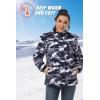 imageMAGCOMSEN Womens Ski Jacket Waterproof Insulated Snow Jacket Warm Windproof Winter Coats with Hood Fleece Lined JacketBlack Camo