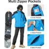 imageMAGCOMSEN Womens Ski Jacket Waterproof Insulated Snow Jacket Warm Windproof Winter Coats with Hood Fleece Lined JacketBlue Black