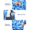 imageMAGCOMSEN Womens Ski Jacket Waterproof Insulated Snow Jacket Warm Windproof Winter Coats with Hood Fleece Lined JacketBlue Camo