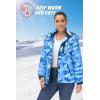 imageMAGCOMSEN Womens Ski Jacket Waterproof Insulated Snow Jacket Warm Windproof Winter Coats with Hood Fleece Lined JacketBlue Camo