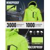 imageMAGCOMSEN Womens Ski Jacket Waterproof Insulated Snow Jacket Warm Windproof Winter Coats with Hood Fleece Lined JacketFluorescent Green