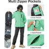 imageMAGCOMSEN Womens Ski Jacket Waterproof Insulated Snow Jacket Warm Windproof Winter Coats with Hood Fleece Lined JacketMint Green