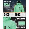 imageMAGCOMSEN Womens Ski Jacket Waterproof Insulated Snow Jacket Warm Windproof Winter Coats with Hood Fleece Lined JacketMint Green