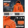 imageMAGCOMSEN Womens Ski Jacket Waterproof Insulated Snow Jacket Warm Windproof Winter Coats with Hood Fleece Lined JacketOrange