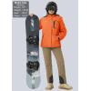 imageMAGCOMSEN Womens Ski Jacket Waterproof Insulated Snow Jacket Warm Windproof Winter Coats with Hood Fleece Lined JacketOrange