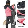 imageMAGCOMSEN Womens Ski Jacket Waterproof Insulated Snow Jacket Warm Windproof Winter Coats with Hood Fleece Lined JacketPink Grey