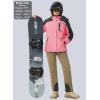 imageMAGCOMSEN Womens Ski Jacket Waterproof Insulated Snow Jacket Warm Windproof Winter Coats with Hood Fleece Lined JacketPink Grey