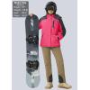 imageMAGCOMSEN Womens Ski Jacket Waterproof Insulated Snow Jacket Warm Windproof Winter Coats with Hood Fleece Lined JacketRose Grey