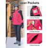 imageMAGCOMSEN Womens Ski Jacket Waterproof Insulated Snow Jacket Warm Windproof Winter Coats with Hood Fleece Lined JacketRose Grey