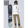 imageMAGCOMSEN Womens Ski Jacket Waterproof Insulated Snow Jacket Warm Windproof Winter Coats with Hood Fleece Lined JacketWhite