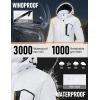 imageMAGCOMSEN Womens Ski Jacket Waterproof Insulated Snow Jacket Warm Windproof Winter Coats with Hood Fleece Lined JacketWhite