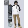 imageMAGCOMSEN Womens Ski Jacket Waterproof Insulated Snow Jacket Warm Windproof Winter Coats with Hood Fleece Lined JacketWhite Black