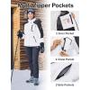 imageMAGCOMSEN Womens Ski Jacket Waterproof Insulated Snow Jacket Warm Windproof Winter Coats with Hood Fleece Lined JacketWhite Black