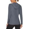 imageMAGCOMSEN Womens Sun Hoodie UPF 50 Long Sleeve Shirts for Hiking Fishing Athletic Lightweight UV HoodieDark Grey