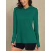 imageMAGCOMSEN Womens Sun Hoodie UPF 50 Long Sleeve Shirts for Hiking Fishing Athletic Lightweight UV HoodieEmerald Green