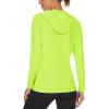 imageMAGCOMSEN Womens Sun Hoodie UPF 50 Long Sleeve Shirts for Hiking Fishing Athletic Lightweight UV HoodieFluorescent Green