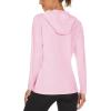 imageMAGCOMSEN Womens Sun Hoodie UPF 50 Long Sleeve Shirts for Hiking Fishing Athletic Lightweight UV HoodieLight Pink