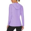 imageMAGCOMSEN Womens Sun Hoodie UPF 50 Long Sleeve Shirts for Hiking Fishing Athletic Lightweight UV HoodieLight Purple