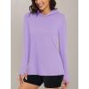 imageMAGCOMSEN Womens Sun Hoodie UPF 50 Long Sleeve Shirts for Hiking Fishing Athletic Lightweight UV HoodieLight Purple
