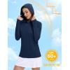 imageMAGCOMSEN Womens Sun Protection Hoodie Shirts UPF 50 Long Sleeve Top Quick Dry Lightweight for Hiking AthleticDark Blue