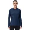 imageMAGCOMSEN Womens Sun Protection Hoodie Shirts UPF 50 Long Sleeve Top Quick Dry Lightweight for Hiking AthleticDark Blue