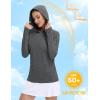 imageMAGCOMSEN Womens Sun Protection Hoodie Shirts UPF 50 Long Sleeve Top Quick Dry Lightweight for Hiking AthleticDark Grey