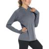 imageMAGCOMSEN Womens Sun Protection Hoodie Shirts UPF 50 Long Sleeve Top Quick Dry Lightweight for Hiking AthleticDark Grey