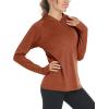 imageMAGCOMSEN Womens Sun Protection Hoodie Shirts UPF 50 Long Sleeve Top Quick Dry Lightweight for Hiking AthleticDark Orange