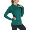 imageMAGCOMSEN Womens Sun Protection Hoodie Shirts UPF 50 Long Sleeve Top Quick Dry Lightweight for Hiking AthleticEmerald Green