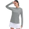 imageMAGCOMSEN Womens Sun Protection Hoodie Shirts UPF 50 Long Sleeve Top Quick Dry Lightweight for Hiking AthleticLight Grey