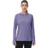 imageMAGCOMSEN Womens Sun Protection Hoodie Shirts UPF 50 Long Sleeve Top Quick Dry Lightweight for Hiking AthleticLight Purple