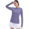 imageMAGCOMSEN Womens Sun Protection Hoodie Shirts UPF 50 Long Sleeve Top Quick Dry Lightweight for Hiking AthleticLight Purple