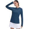 imageMAGCOMSEN Womens Sun Protection Hoodie Shirts UPF 50 Long Sleeve Top Quick Dry Lightweight for Hiking AthleticMedium Blue