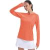 imageMAGCOMSEN Womens Sun Protection Hoodie Shirts UPF 50 Long Sleeve Top Quick Dry Lightweight for Hiking AthleticOrange