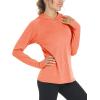 imageMAGCOMSEN Womens Sun Protection Hoodie Shirts UPF 50 Long Sleeve Top Quick Dry Lightweight for Hiking AthleticOrange