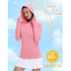 imageMAGCOMSEN Womens Sun Protection Hoodie Shirts UPF 50 Long Sleeve Top Quick Dry Lightweight for Hiking AthleticPink