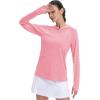imageMAGCOMSEN Womens Sun Protection Hoodie Shirts UPF 50 Long Sleeve Top Quick Dry Lightweight for Hiking AthleticPink