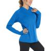 imageMAGCOMSEN Womens Sun Protection Hoodie Shirts UPF 50 Long Sleeve Top Quick Dry Lightweight for Hiking AthleticSea Blue