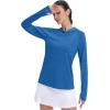 imageMAGCOMSEN Womens Sun Protection Hoodie Shirts UPF 50 Long Sleeve Top Quick Dry Lightweight for Hiking AthleticSea Blue