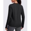 imageMAGCOMSEN Womens Thermal Shirts Long Sleeve Fleece Lined Shirt Workout Tops Athletic Base Layer Running Hiking WinterBlack