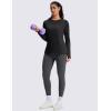 imageMAGCOMSEN Womens Thermal Shirts Long Sleeve Fleece Lined Shirt Workout Tops Athletic Base Layer Running Hiking WinterBlack